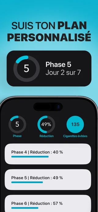 Alive sur iPhone affiche le programme progressif et ses phases hebdomadaires