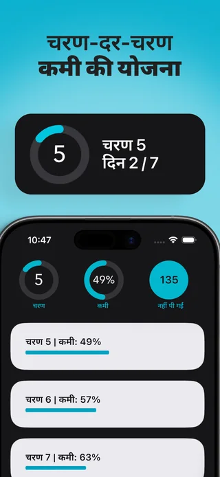 iPhone पर Alive में धीरे-धीरे कम करने की योजना और साप्ताहिक चरण