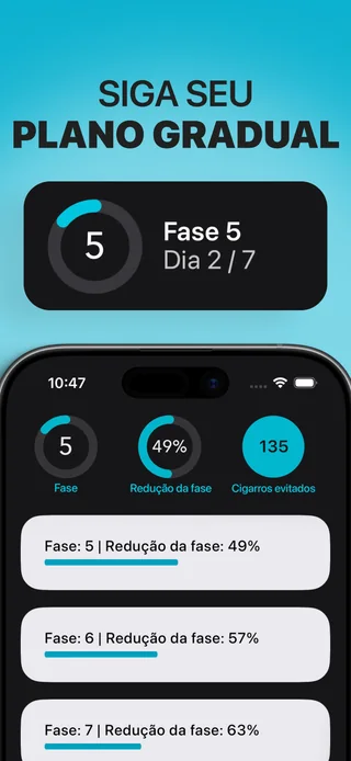 Alive no iPhone mostra o plano gradual e as fases semanais