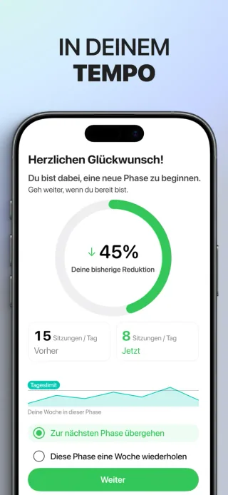 Wochenrückblick in Quit Vaping mit bisherigen Dampfeinheiten und Optionen für die nächste Woche